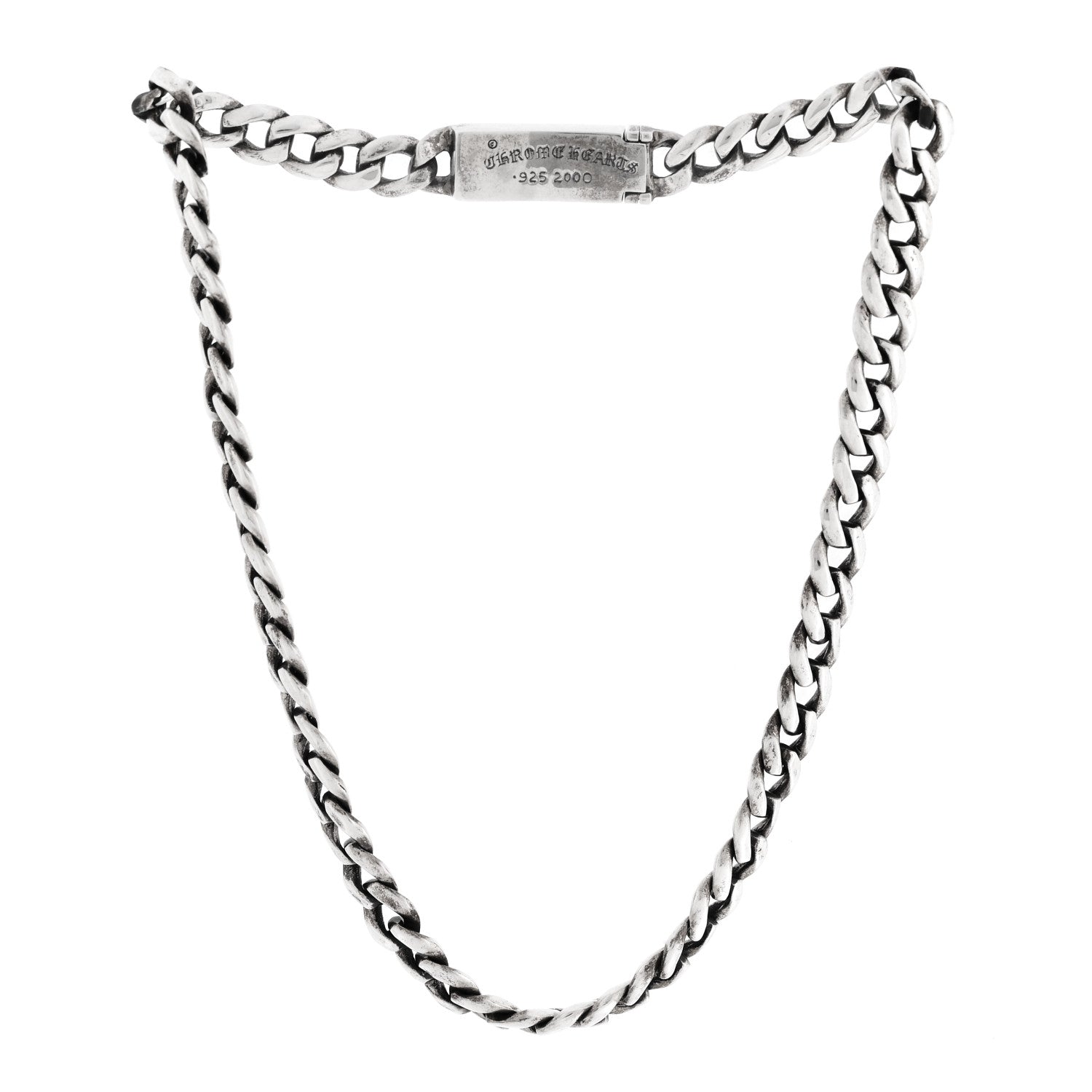 Chrome Hearts Sterling Silver Bella Mini ID Choker Necklace
