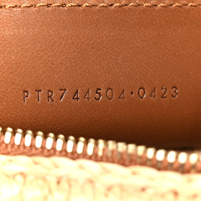 Saint Laurent Raffia Monogram Cassandre Small Cylindric Bag Natural Brick 7 of 11