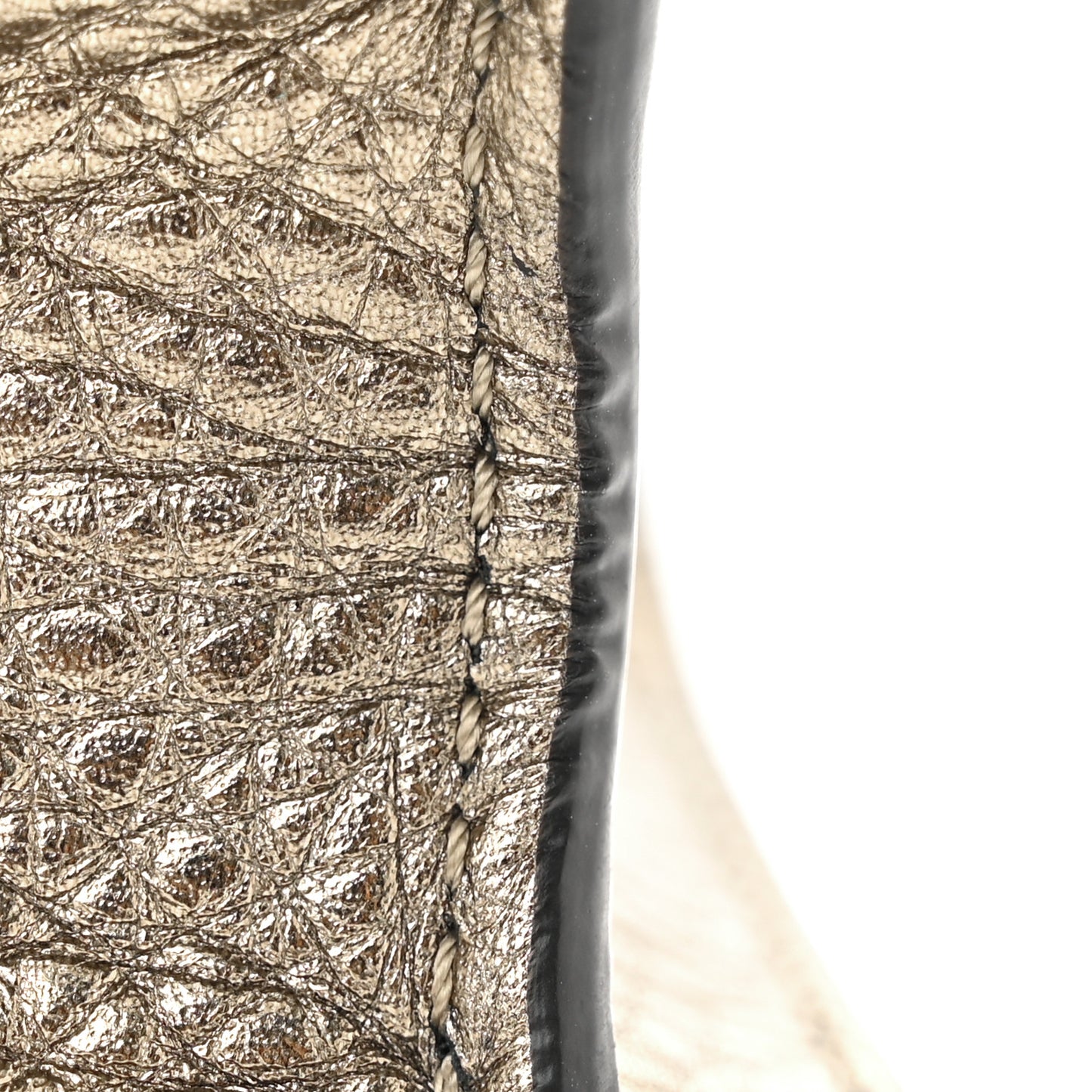 Metallic Pebbled Calfskin Mini Glam Lock Rockstud Flap Skin