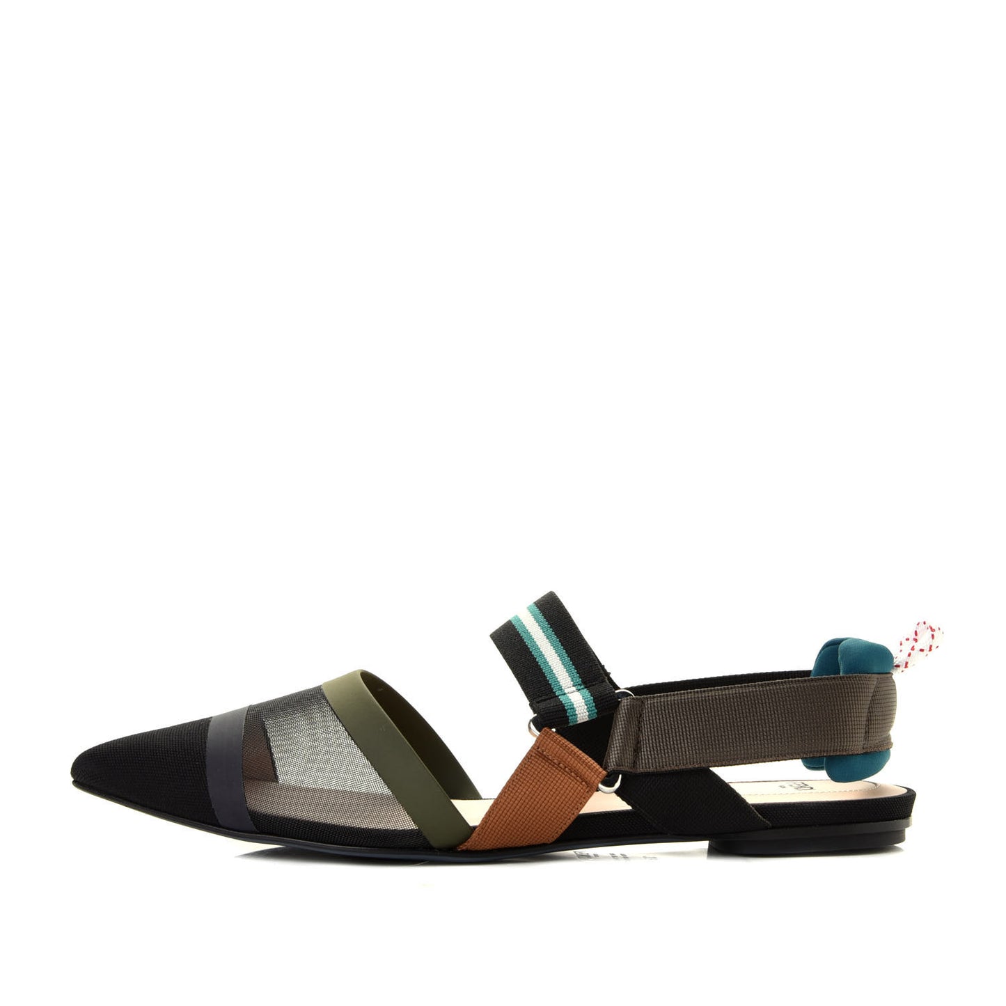 Technical Mesh Colibri Slingback Ballerina Flats 39 Green Multicolor