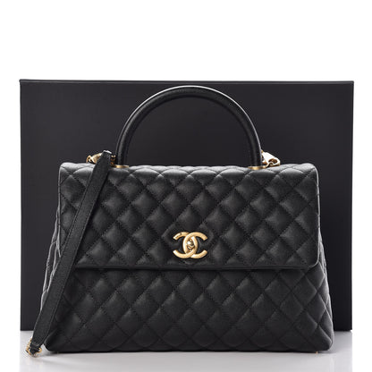 Chanel Caviar Quilted Medium Coco Handle Flap Black 8 of 8