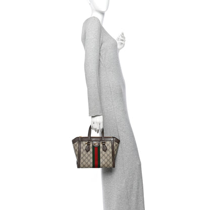 Gucci GG Supreme Monogram Small Ophidia Tote Bag Brown 2 of 12