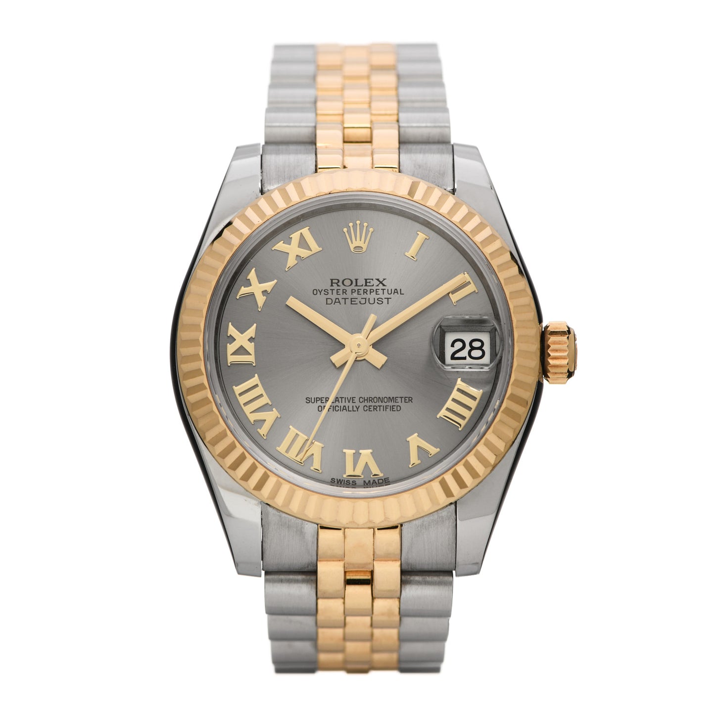 Stainless Steel 18K Yellow Gold 31mm Oyster Perpetual Datejust Watch Steel Roman 178273