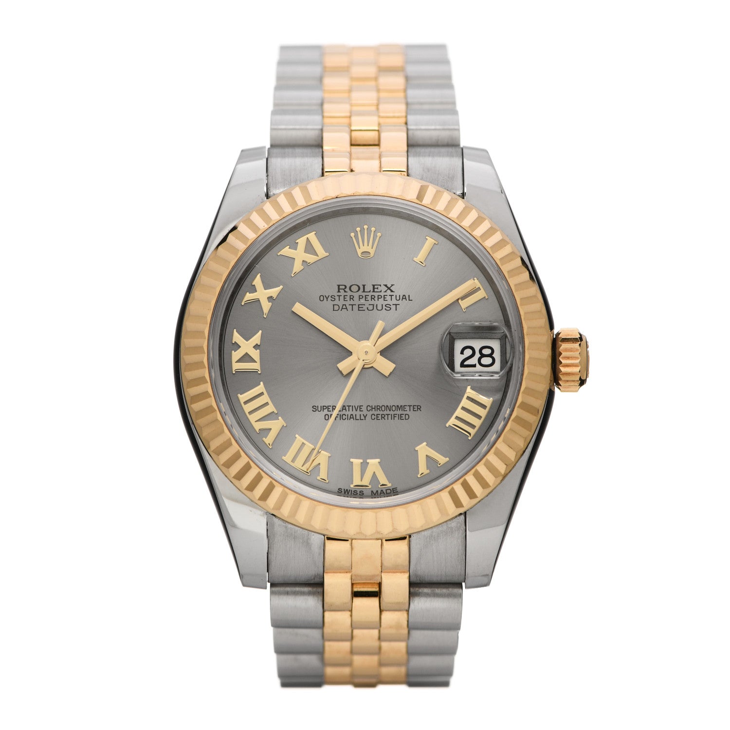 Rolex Stainless Steel 18K Yellow Gold 31mm Oyster Perpetual Datejust Watch Steel Roman 178273 1 of 5