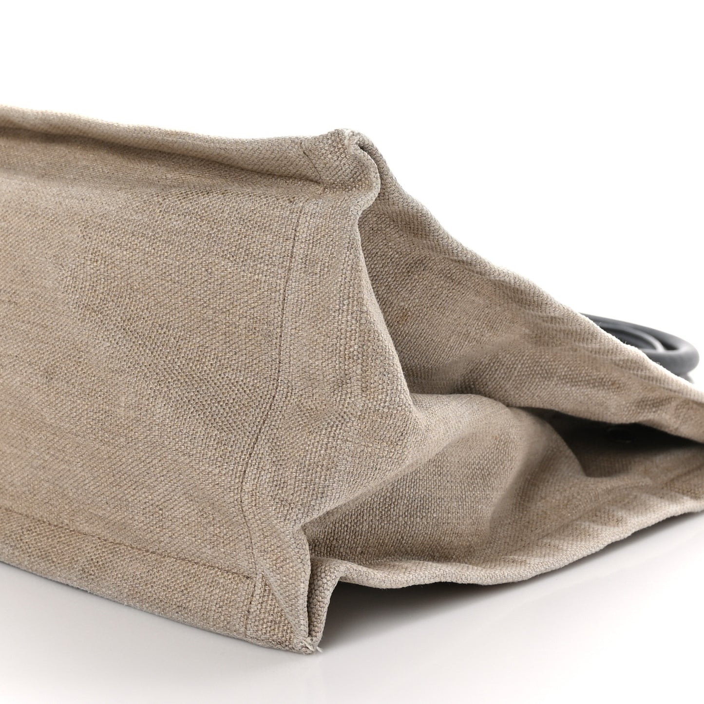 Linen Calfskin Small Rive Gauche Tote Greggio Natural