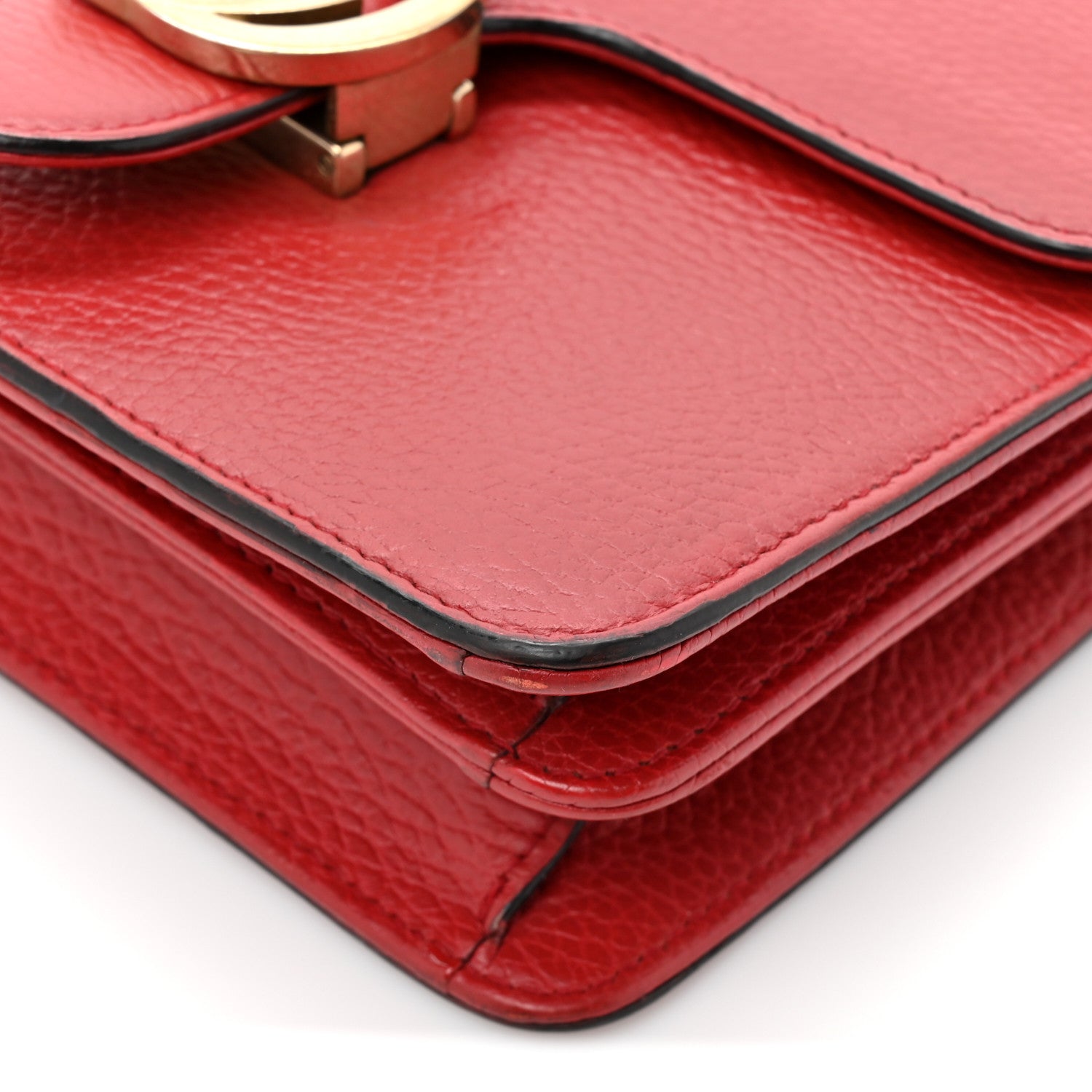 Gucci Dollar Calfskin Small Interlocking G Shoulder Bag Red 9 of 17