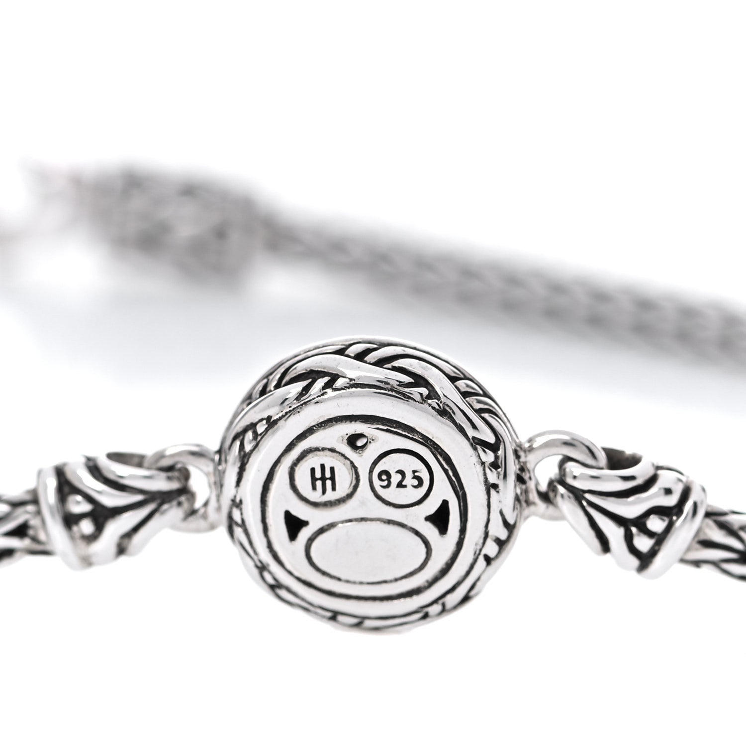 John Hardy Sterling Silver White Sapphire Classic Chain Round Station Bracelet 5 of 7