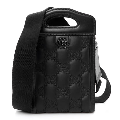 Gucci Nylon Calfskin Enamel GG Matelasse Mini Top Slip Handle Crossbody Bag Black 1 of 10