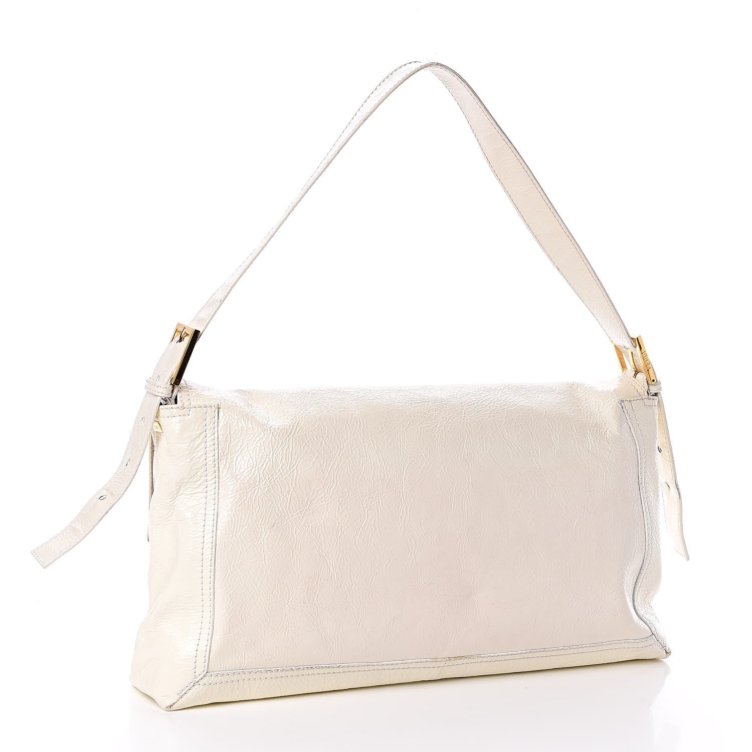 Fendi Vitello Naplak Large Convertible Baguette White 3 of 16