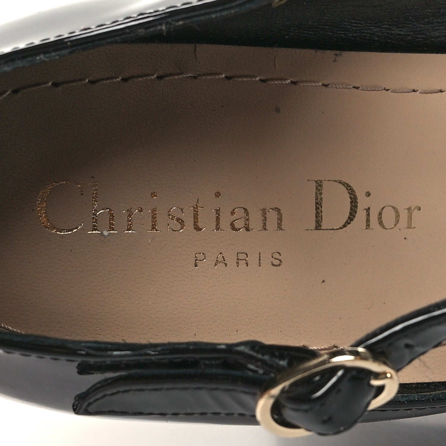 Christian Dior Patent Calfskin Aime Ankle Sandals 38 Black 8 of 9