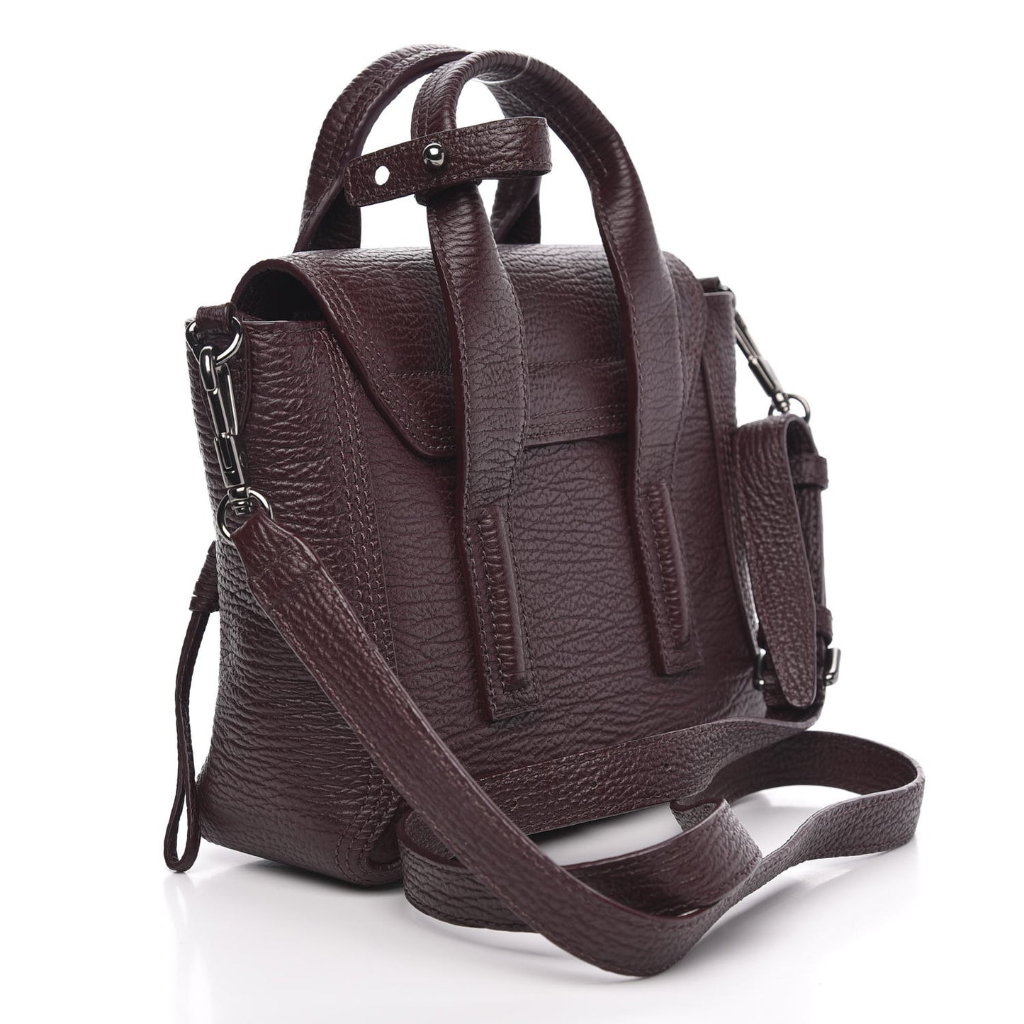 3.1 Textured Calfskin Mini Pashli Satchel Burgundy