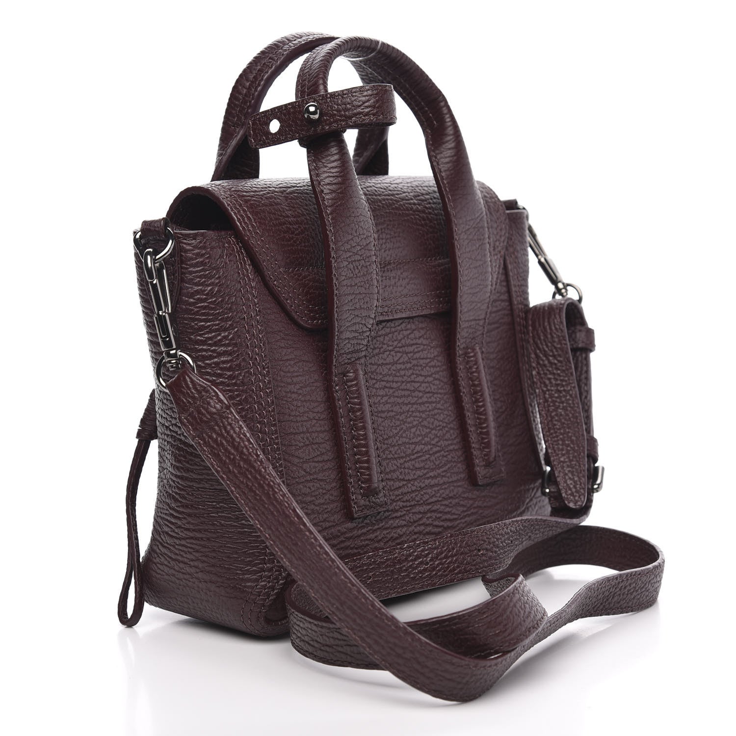 3.1 Phillip Lim 3.1 Textured Calfskin Mini Pashli Satchel Burgundy 3 of 10