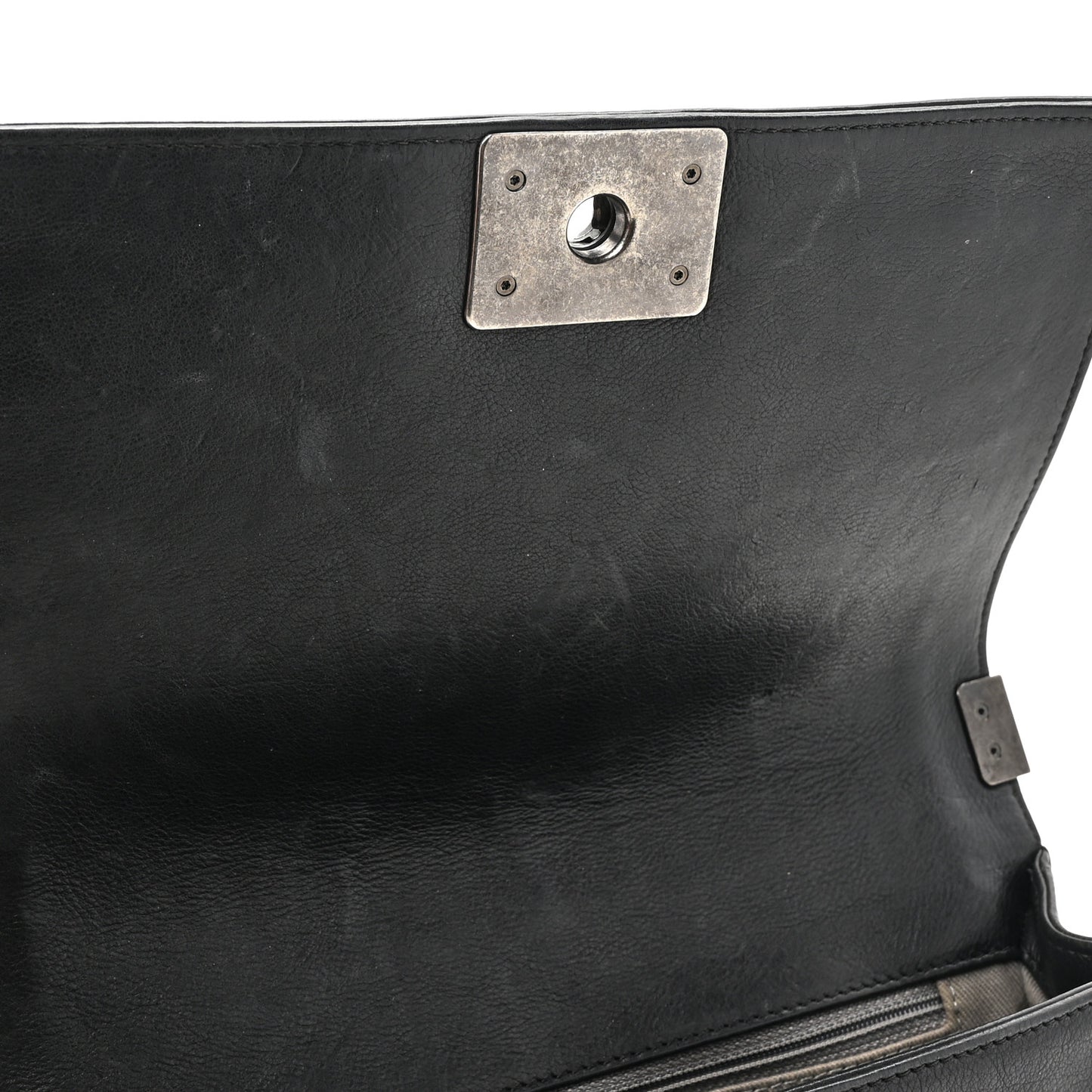 Calfskin Crystal Embossed Medium Boy Flap Black