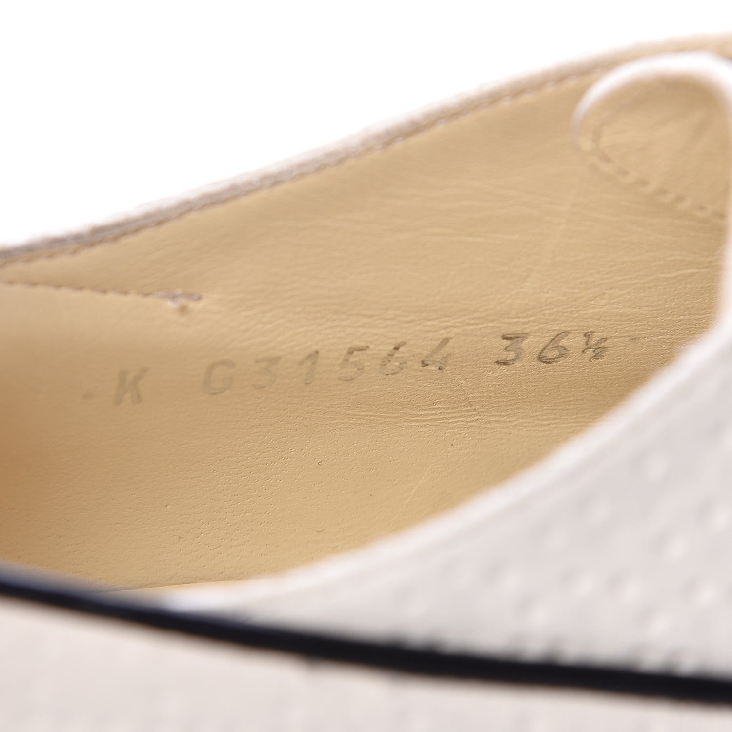 Chanel Calfskin Embossed Lace Up Oxfords 36.5 White Black 8 of 9