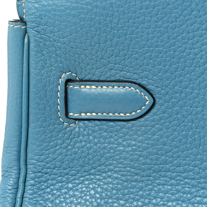 Hermes Taurillon Clemence Birkin 35 Blue Jean 13 of 47