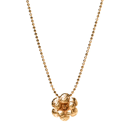 Chanel Quilted Camellia Necklace Gold 1 of 4