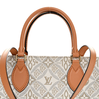 Louis Vuitton Jacquard Since 1854 Onthego MM Creme 7 of 9