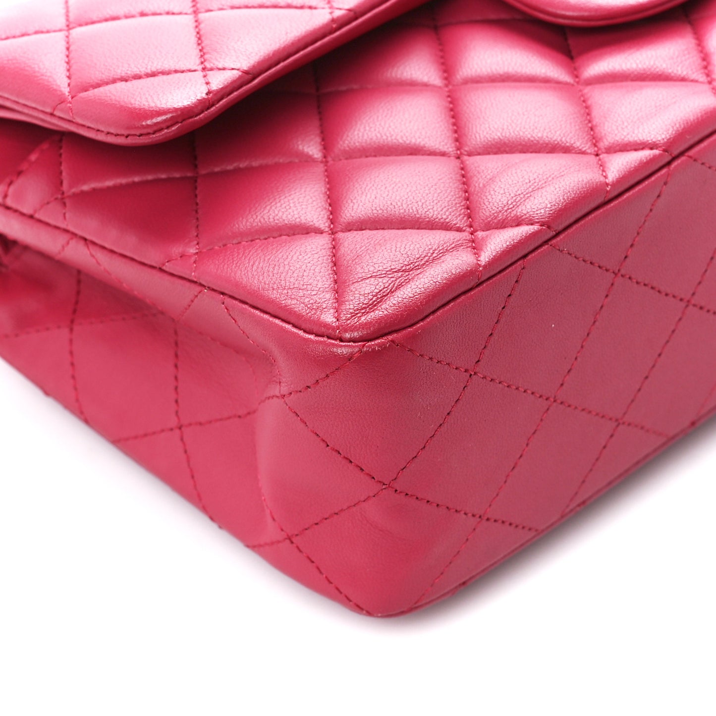 Lambskin Quilted Small Double Flap Pink