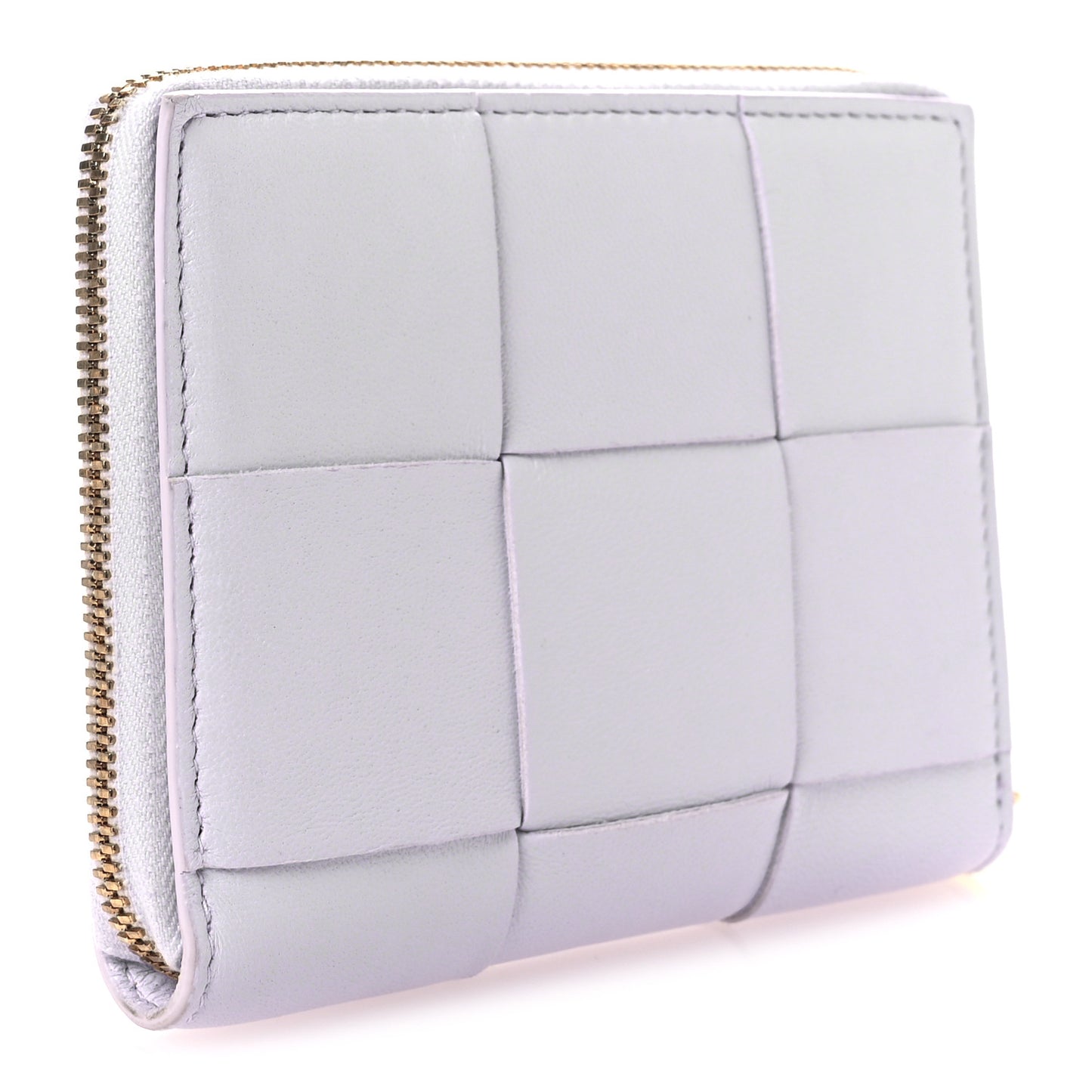 Calfskin Maxi Intreccio Zip Around Wallet Mirth Washed