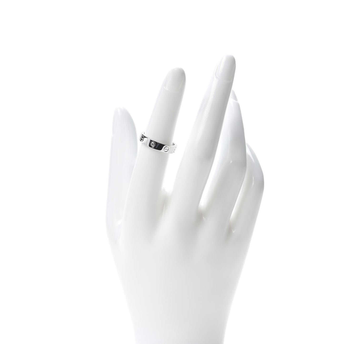 18K White Gold Diamond 4mm LOVE Wedding Band Ring 51 5.75
