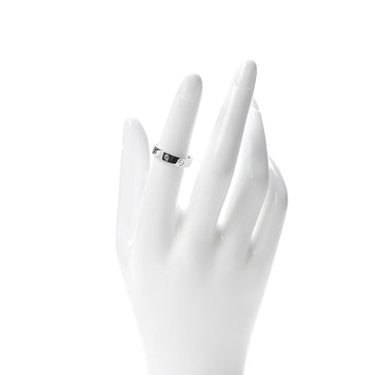 Cartier 18K White Gold Diamond 4mm LOVE Wedding Band Ring 51 5.75 2 of 5