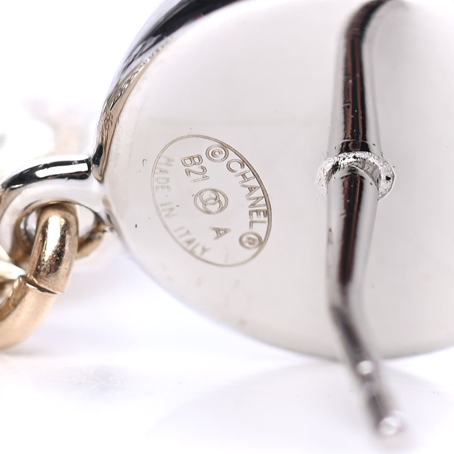 Crystal Pearl CC Drop Earrings Gold Silver