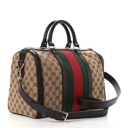 Gucci Monogram Vintage Web Medium Boston Dark Brown 3 of 10