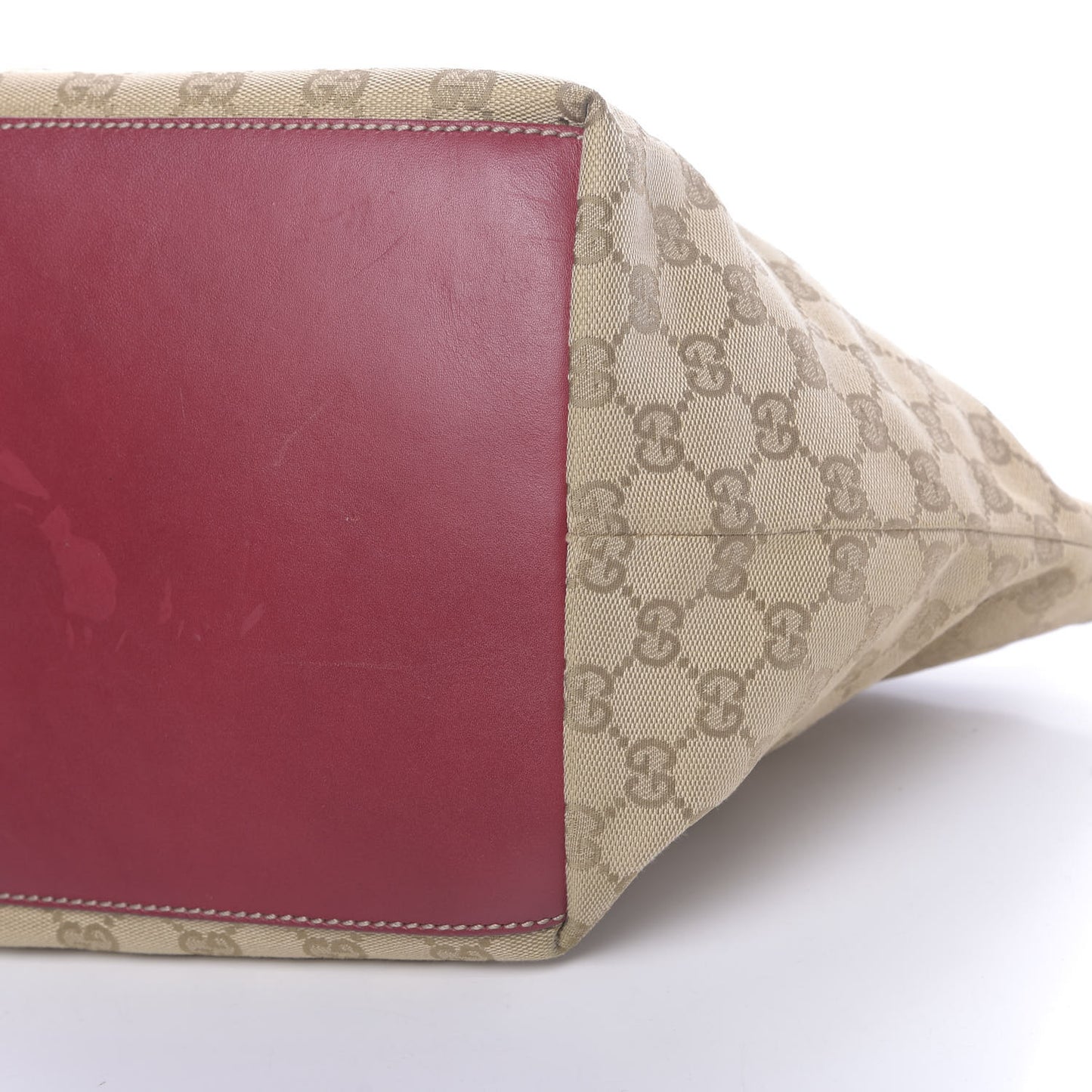GG Monogram Small Web Handle Bucket Tote Beige