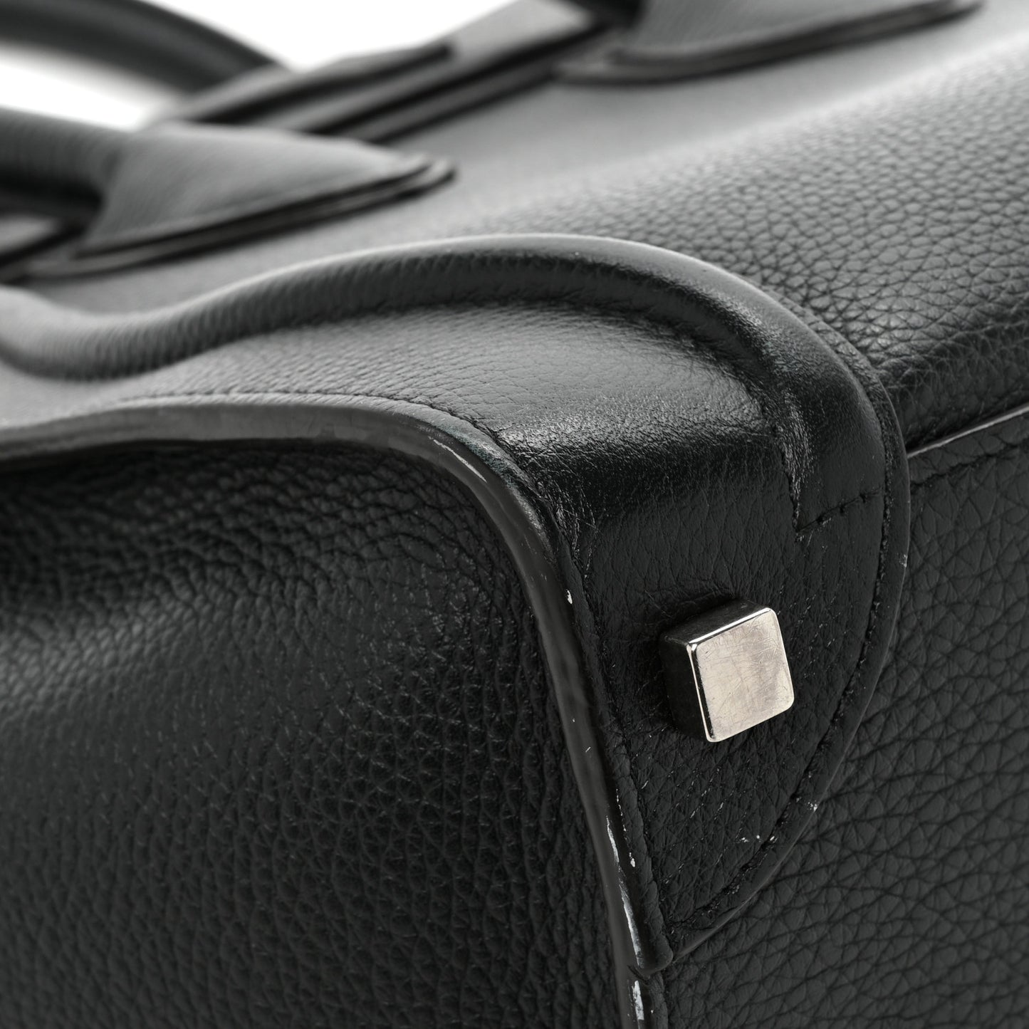Drummed Calfskin Micro Luggage Black