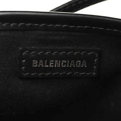 Balenciaga Cotton Canvas Calfskin Navy Cabas XS Black 6 of 9