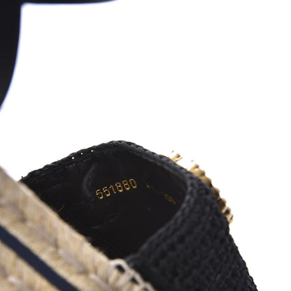 Gucci Cotton Malaga Kid Crochet Pearly GG Lilibeth Espadrille Platform Sandals 38.5 Black 9 of 12