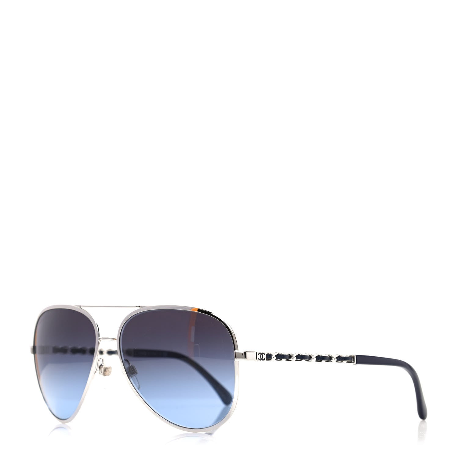 Chanel Lambskin Aviator Chain Sunglasses 4194-Q Blue 1 of 6