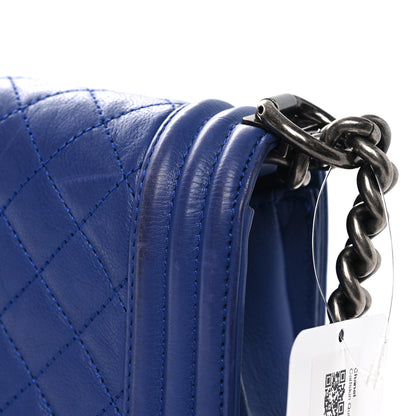 Chanel Calfskin Quilted Medium Boy Flap Blue 14 of 16
