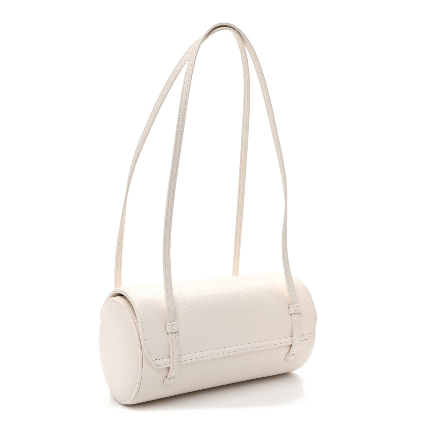 Shiny Caviar Preppy Coco Small Bowling Bag White