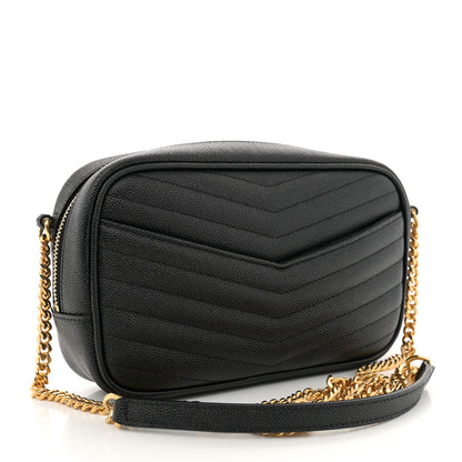 Saint Laurent Grain De Poudre Matelasse Monogram Mini Lou Camera Bag Black 3 of 13