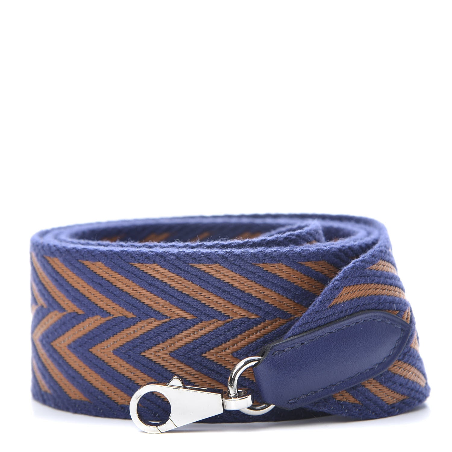 Hermes Toile Swift 50mm Sangle ZigZag Shoulder Strap Bleu Encre Gold 1 of 4