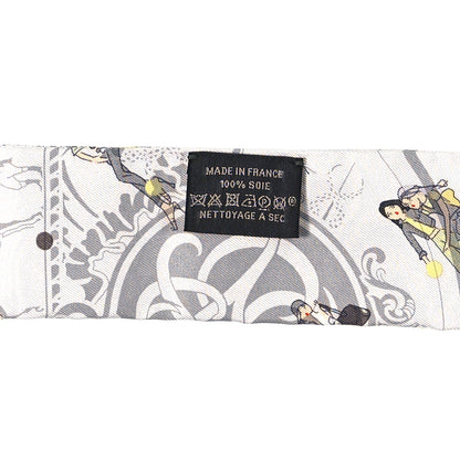 Hermes Silk Ex-Libris Les Parisiennes Twilly Gris Perle Jaune 3 of 4