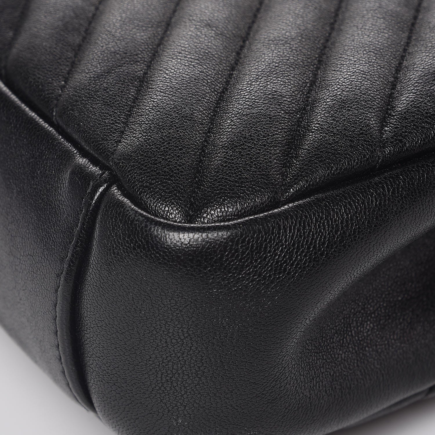 Saint Laurent Sheepskin Matelasse Chevron Monogram Medium College Bag Black 13 of 13