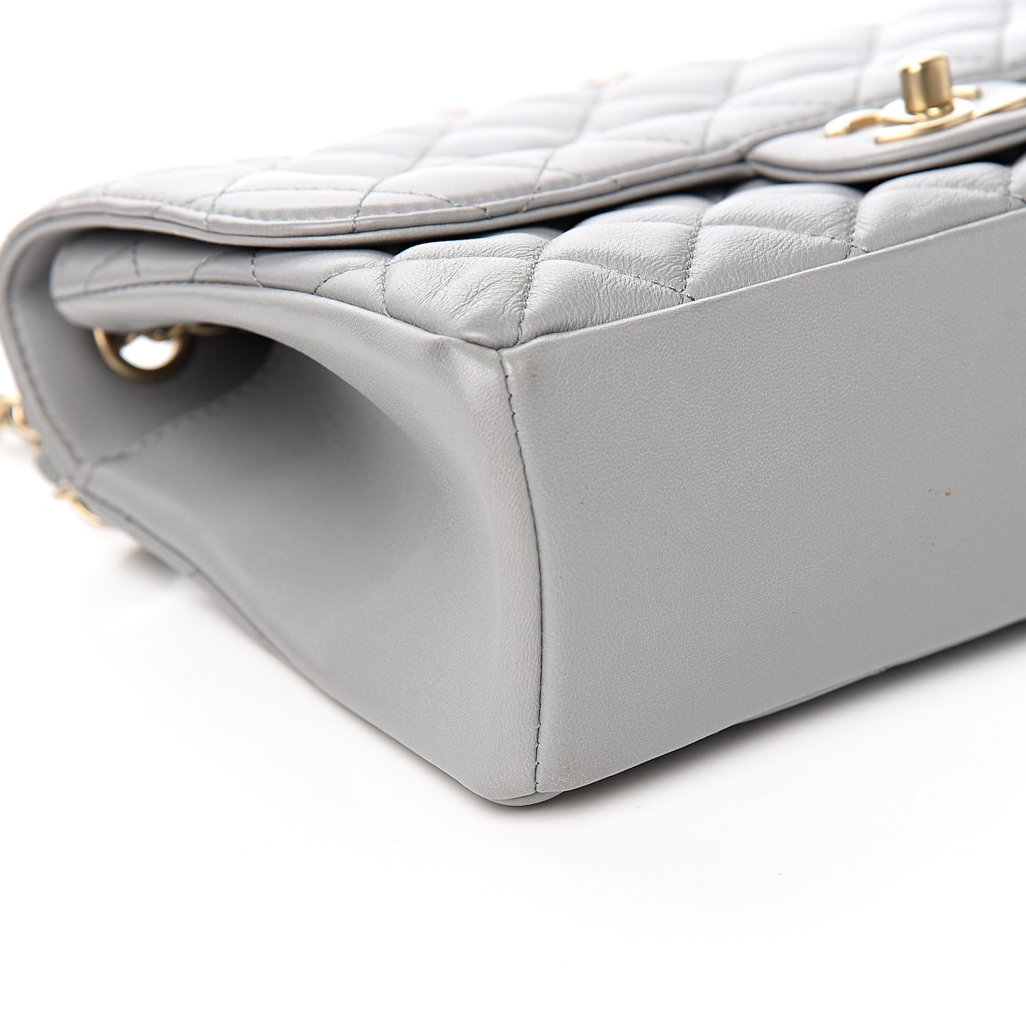 Lambskin Quilted Medium Mademoiselle Chic Flap Gris