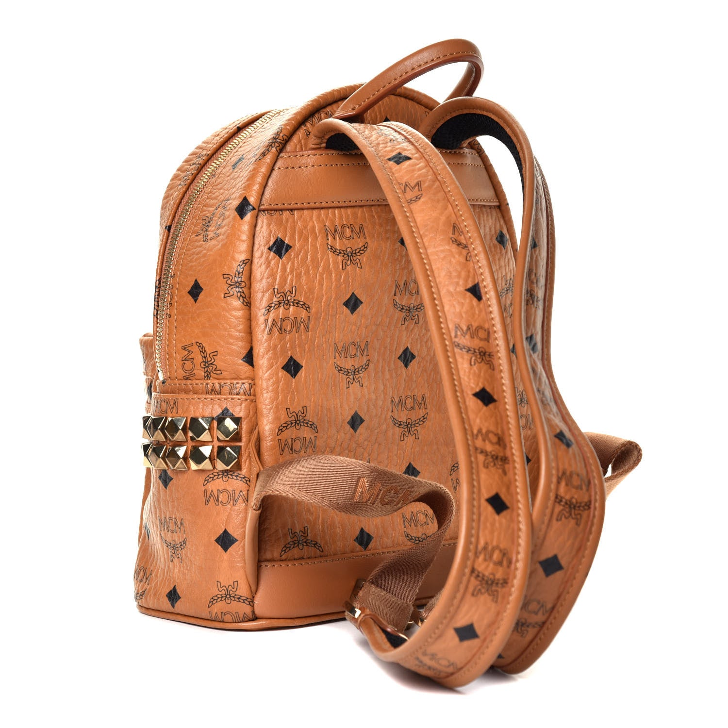 MCM Visetos Side Stud Mini Stark Backpack Cognac 2 of 5
