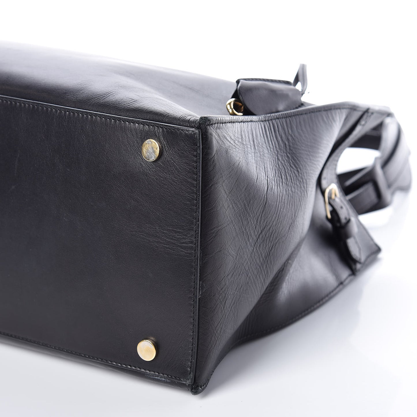 Calfskin Elaphe Snakeskin Padlock Nude Work S Top Handle Black