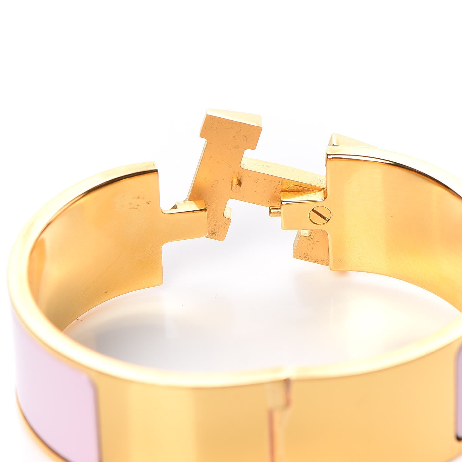 Hermes Enamel Wide Clic Clac H Bracelet PM Rose Dragee 4 of 6