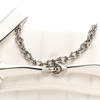 Gucci Nappa Vertical Matelasse Medium Maxi Horsebit Chain Shoulder Bag Mystic White 8 of 11