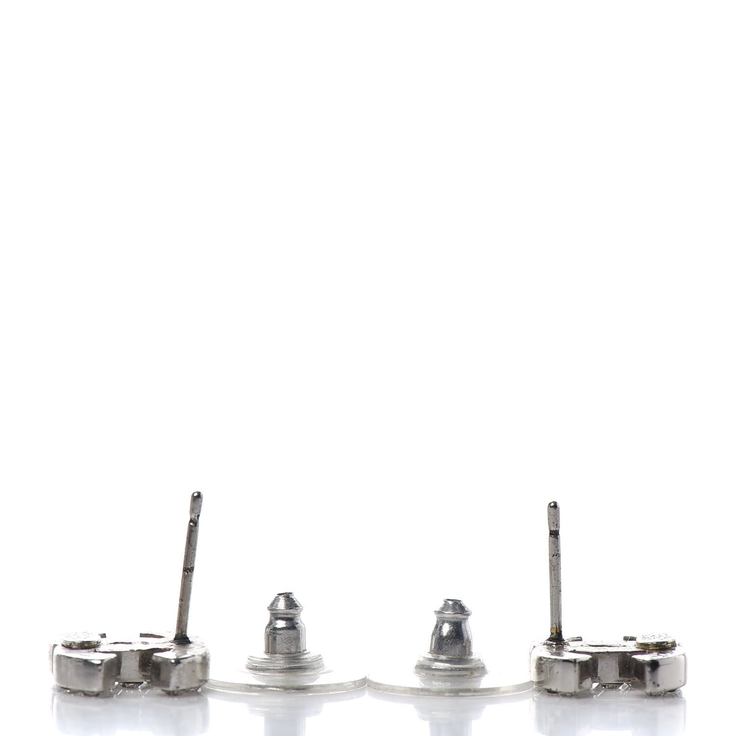 Chanel Crystal CC Earrings Silver 3 of 4