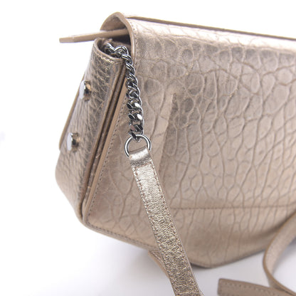 Jimmy Choo Metallic Grained Calfskin Arrow Crossbody Bag Light Gold 11 of 17