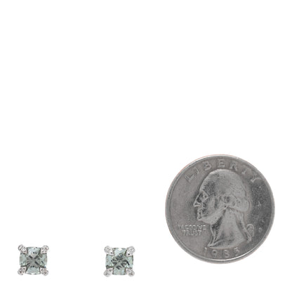 David Yurman Sterling Silver Diamond Prasiolite 9mm Chatelaine Earrings 2 of 4