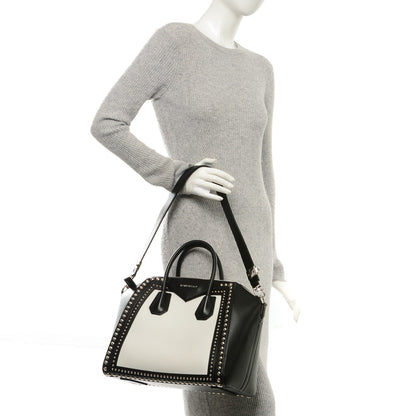 Givenchy Calfskin Medium Studded Bi-Color Antigona Black White 2 of 8