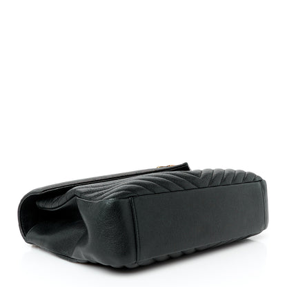 Saint Laurent Sheepskin Matelasse Chevron Monogram Large College Bag Black 4 of 11