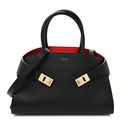Salvatore Ferragamo Calfskin Small Hug Bag Black 1 of 9