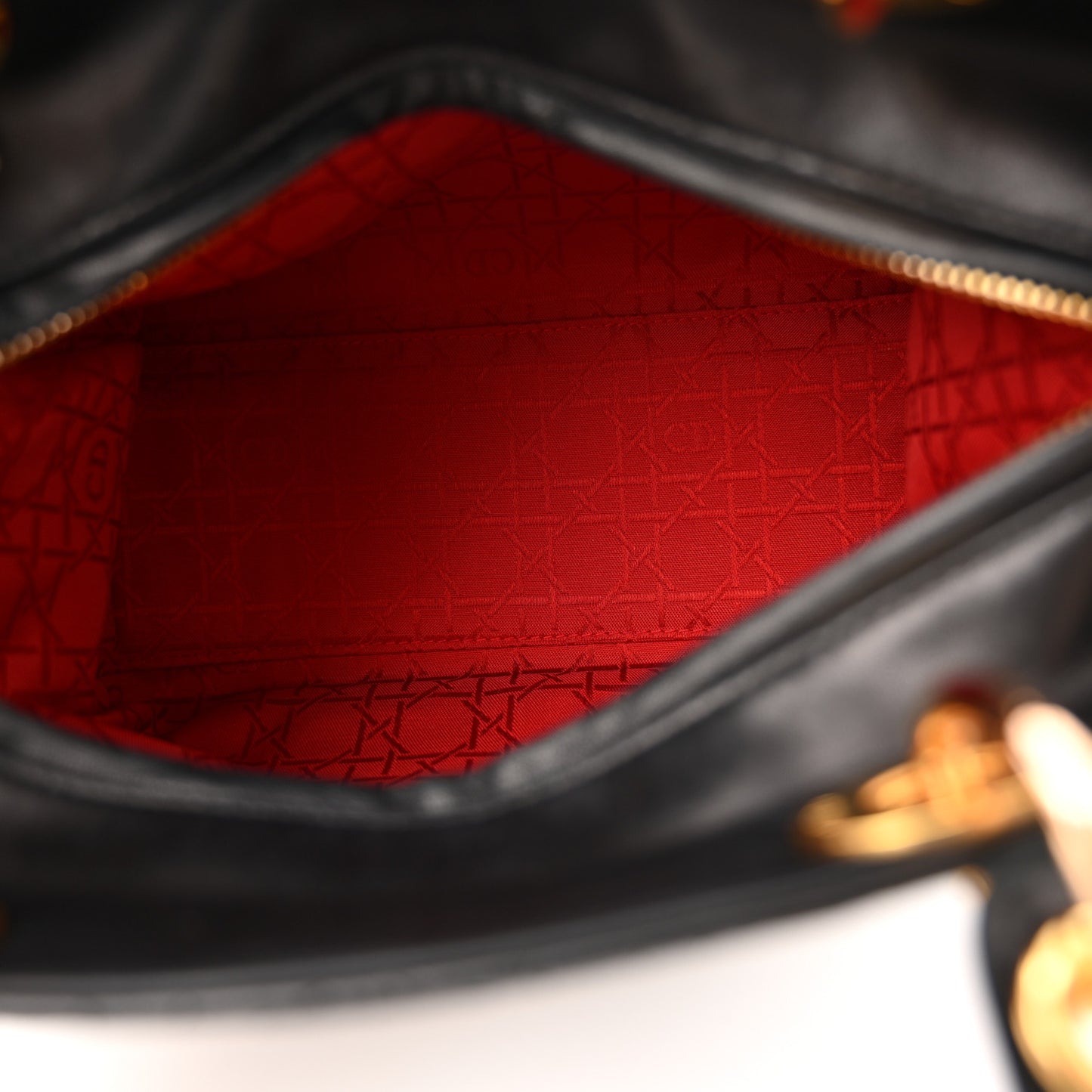 Lambskin Cannage Medium Lady Dior Black
